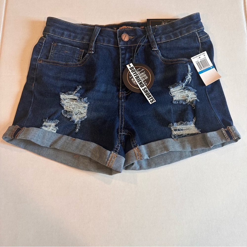 New Boyfriend Blue Shorts Size 9/10 hi rise‎ relaxed fit doll house